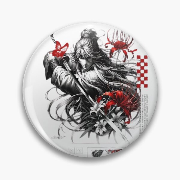 Item preview, Samurai Warrior Art | Japanese Katana and Floral Design designed and sold by Colorten.