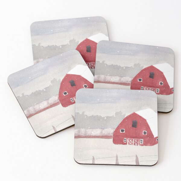 Item preview, Red barn in winter designed and sold by NathBros.