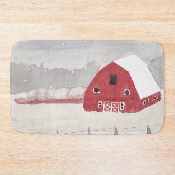 Item preview, Red barn in winter designed and sold by NathBros.