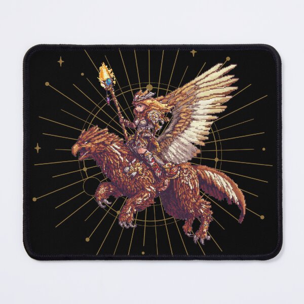 Item preview, Female Warrior Riding Griffin Pixel Art designed and sold by CriaCreative.