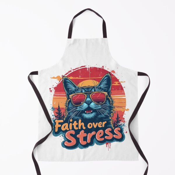 Item preview, Faith Over Stress, Cute Cat Wearing Sunglasses Art designed and sold by Faithloveshop.