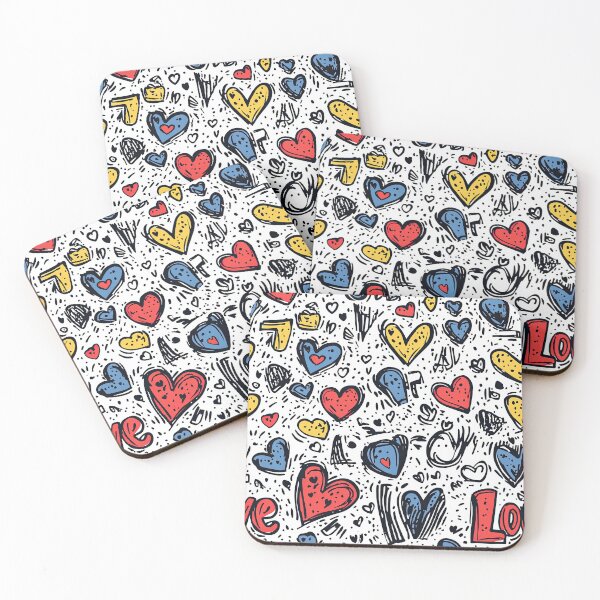 Item preview, Colorful graffiti hearts and text on contrasting background designed and sold by Piotrek0001.