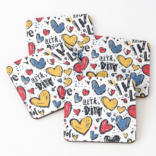 Item preview, Graffiti-style hearts with abstract vibrant designs designed and sold by Piotrek0001.