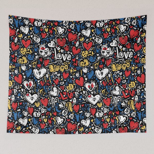 Item preview, Playful love-themed hearts in bright graffiti colors designed and sold by Piotrek0001.