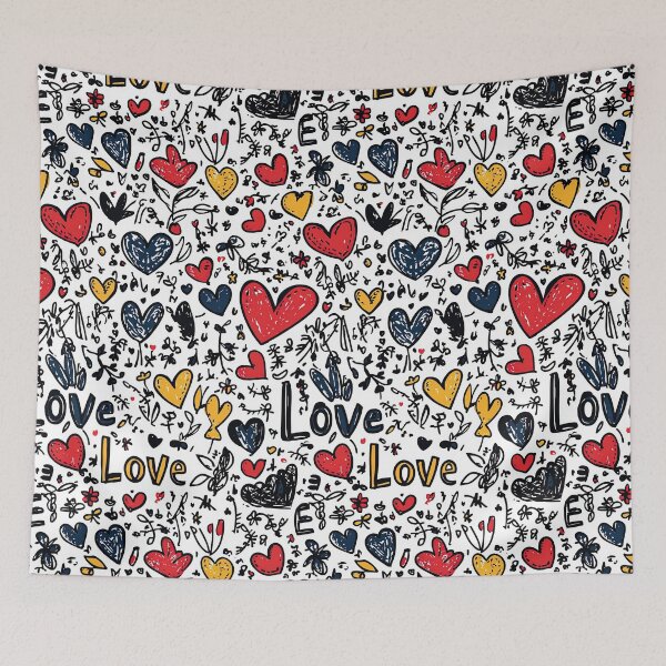 Item preview, Colorful hearts and love text in dynamic graffiti designed and sold by Piotrek0001.