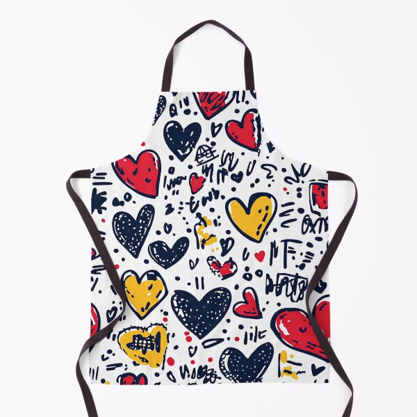 Item preview, Abstract love pattern with red, blue, and yellow hearts designed and sold by Piotrek0001.
