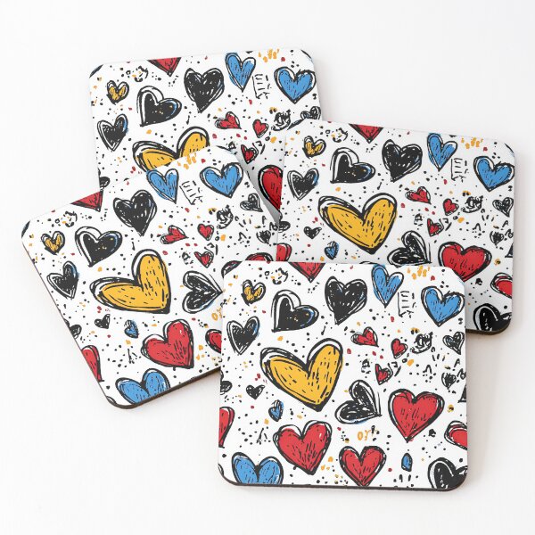 Item preview, Youthful graffiti hearts on bold contrasting tones designed and sold by Piotrek0001.