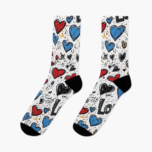 Item preview, Youthful graffiti hearts on bold contrasting tones designed and sold by Piotrek0001.
