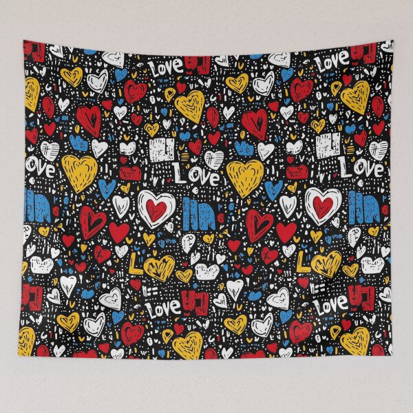 Item preview, Urban love graffiti with bold abstract heart patterns designed and sold by Piotrek0001.