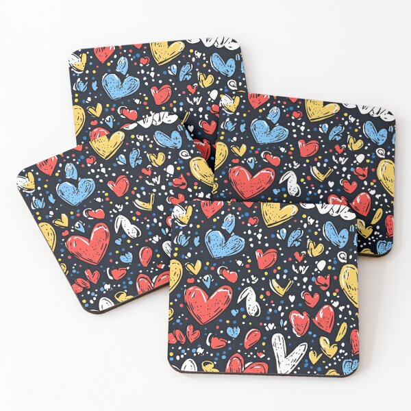 Item preview, Contrasting love patterns featuring vibrant graffiti hearts designed and sold by Piotrek0001.
