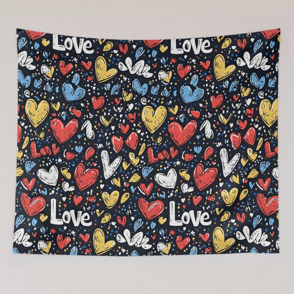 Item preview, Contrasting love patterns featuring vibrant graffiti hearts designed and sold by Piotrek0001.