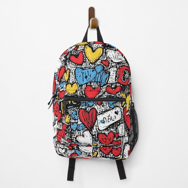 Item preview, Bold colorful hearts in graffiti-inspired arrangements designed and sold by Piotrek0001.