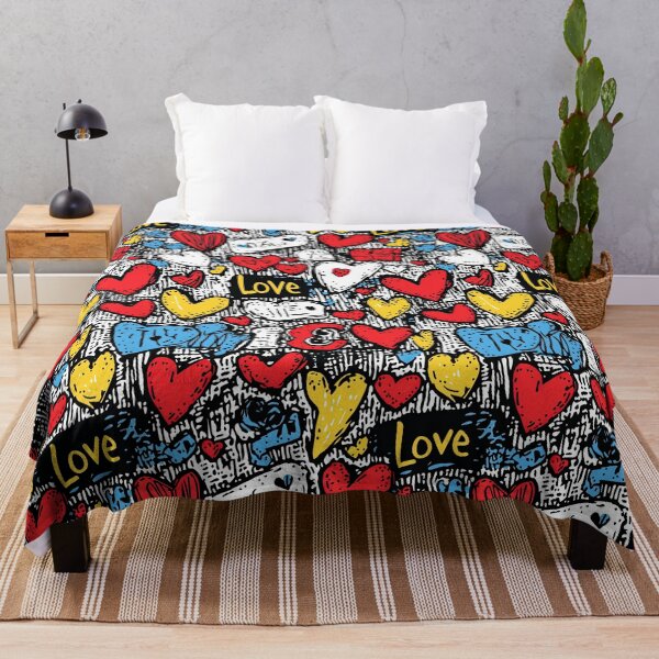 Item preview, Bold colorful hearts in graffiti-inspired arrangements designed and sold by Piotrek0001.