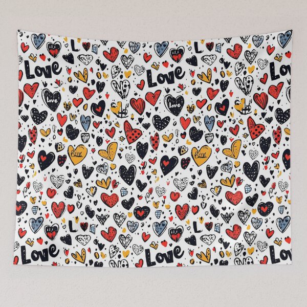 Item preview, Dynamic graffiti hearts with striking color contrasts designed and sold by Piotrek0001.