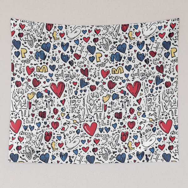 Item preview, Playful abstract hearts and love in graffiti tones designed and sold by Piotrek0001.