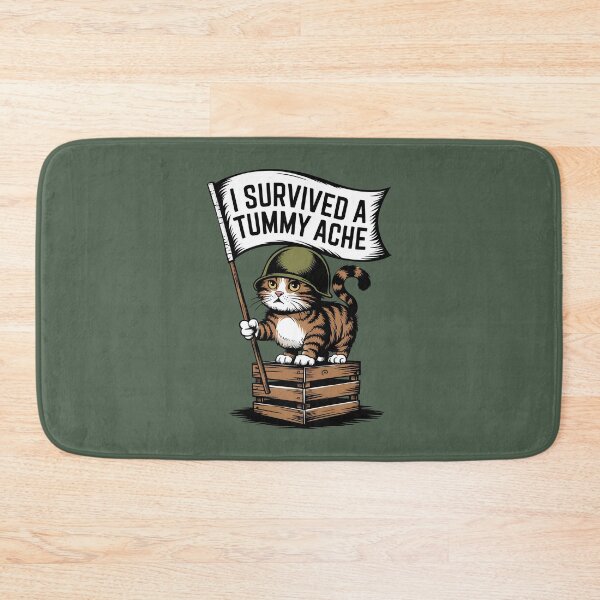 Item preview, Tummy Ache Survivor - Cat Warrior Humor designed and sold by Stylish Grapefruit Familia.
