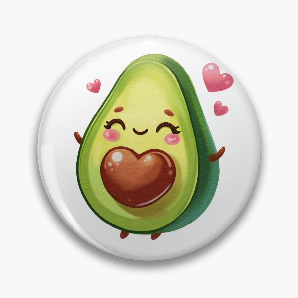 Item preview, Cute Avocado Illustration with Love Symbol and Smiling Face designed and sold by AllaMashycheva.