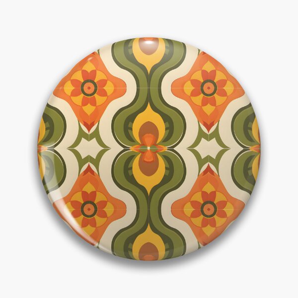 Item preview, Green Yellow Orange Mirror Image Folk Pattern designed and sold by CoolMantras.