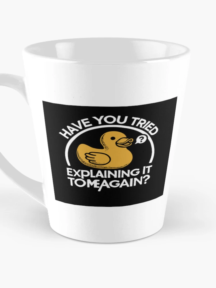 Thumbnail 3 of 4, Coffee Mug, Rubberduck Debugging: Coding Humor for Programmers designed and sold by bearification.