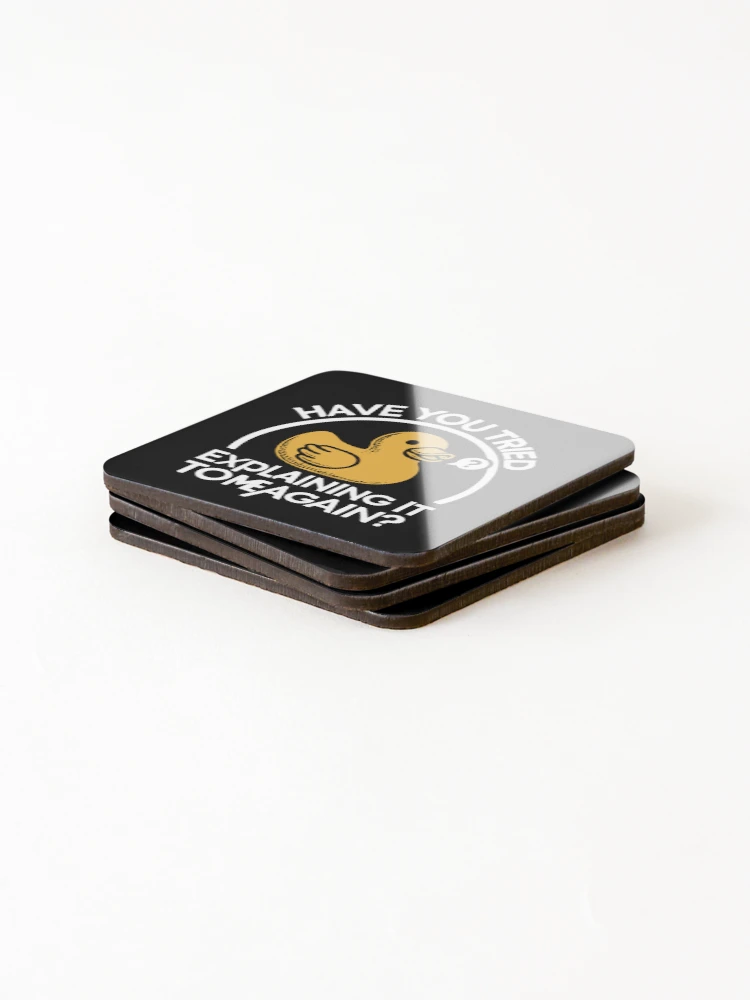 Thumbnail 4 of 5, Coasters (Set of 4), Rubberduck Debugging: Coding Humor for Programmers designed and sold by bearification.