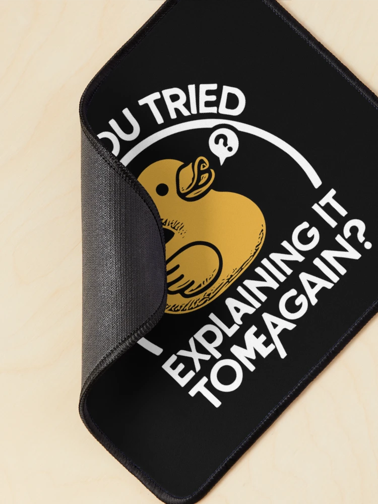 Thumbnail 2 of 5, Mouse Pad, Rubberduck Debugging: Coding Humor for Programmers designed and sold by bearification.
