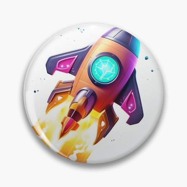 Item preview, Cartoon-style minimal spaceship rocket icon. Toy rocket upswing, spewing smoke and flame designed and sold by anytka.