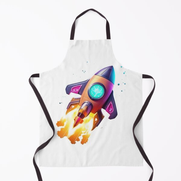 Item preview, Cartoon-style minimal spaceship rocket icon. Toy rocket upswing, spewing smoke and flame designed and sold by anytka.