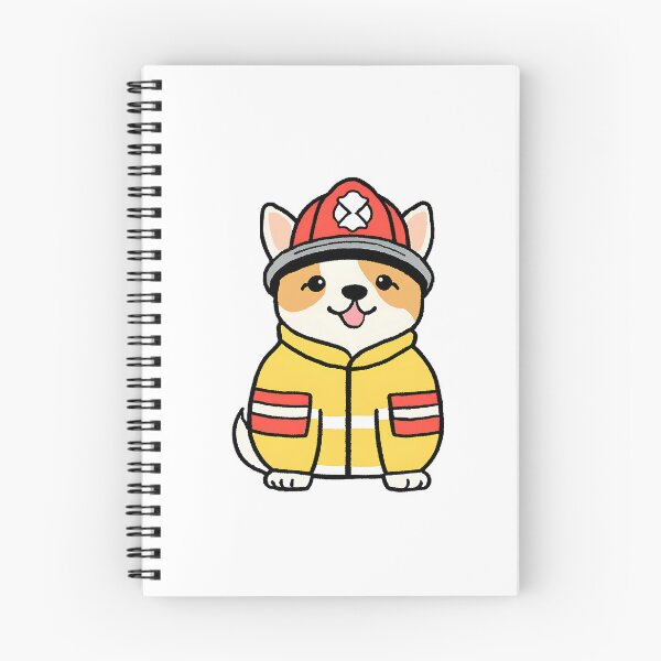 Item preview, A kawaii dog firefighter designed and sold by CuteAndAesthetic.