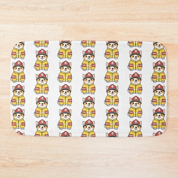 Item preview, A kawaii dog firefighter designed and sold by CuteAndAesthetic.