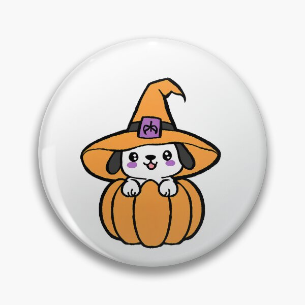 Item preview, Kawaii Dog Wearing a Witch’s Hat designed and sold by CuteAndAesthetic.