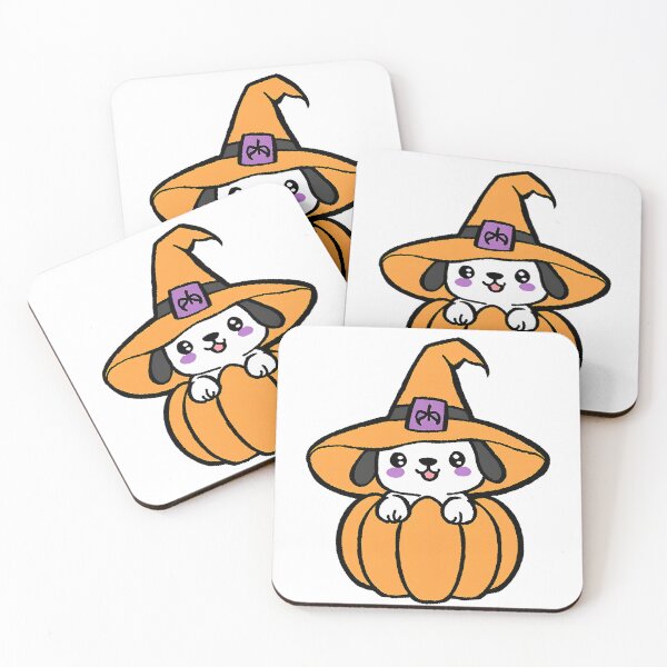 Item preview, Kawaii Dog Wearing a Witch’s Hat designed and sold by CuteAndAesthetic.