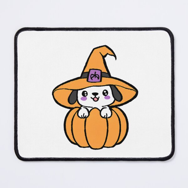 Item preview, Kawaii Dog Wearing a Witch’s Hat designed and sold by CuteAndAesthetic.