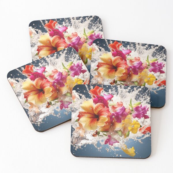 Item preview, Colorful flowers splashing in water designed and sold by anytka.