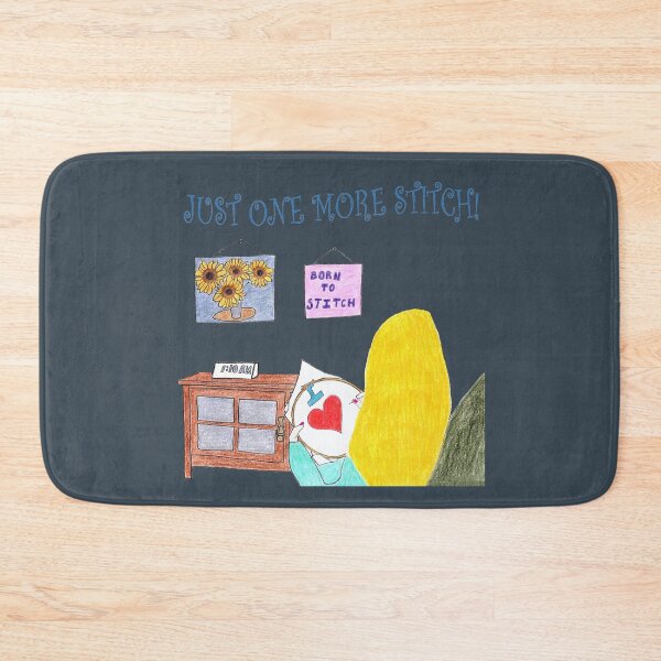 Item preview, Just One More Stitch! (Blonde with Dark Gray background) designed and sold by DeeDeee1970.