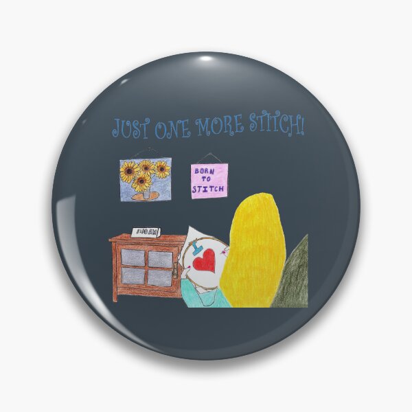 Item preview, Just One More Stitch! (Blonde with Dark Gray background) designed and sold by DeeDeee1970.