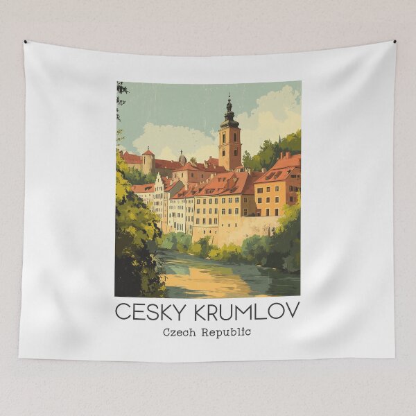Item preview, A Vintage Travel Poster of Cesky Krumlov - Czech Republic designed and sold by GoodOldVintage.