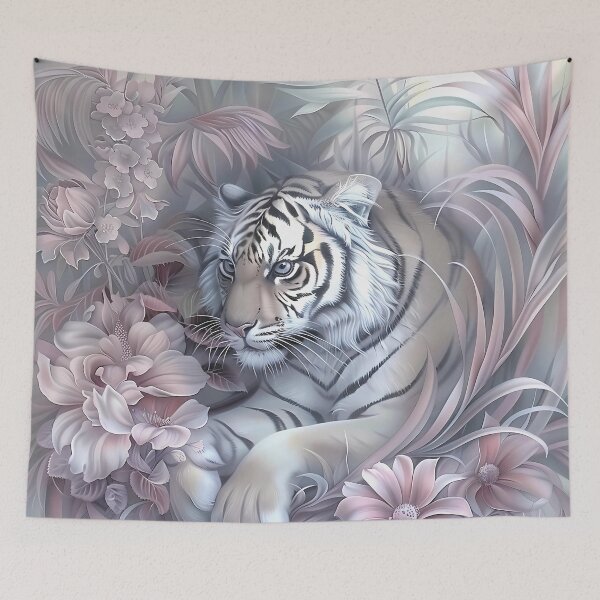 Item preview, Tiger among flowers. designed and sold by MagelliShop.