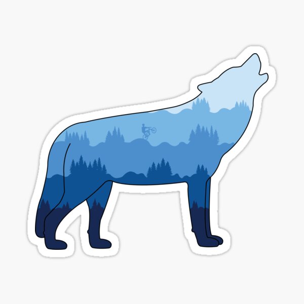 Item preview, Mountain Bike and Wolf (Blue) designed and sold by 718Raindeer.