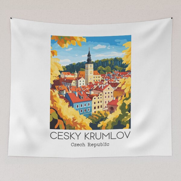 Item preview, A Vintage Travel Poster of Cesky Krumlov - Czech Republic designed and sold by GoodOldVintage.