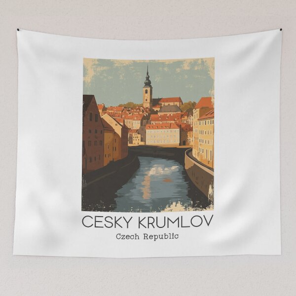Item preview, A Vintage Travel Poster of Cesky Krumlov - Czech Republic designed and sold by GoodOldVintage.