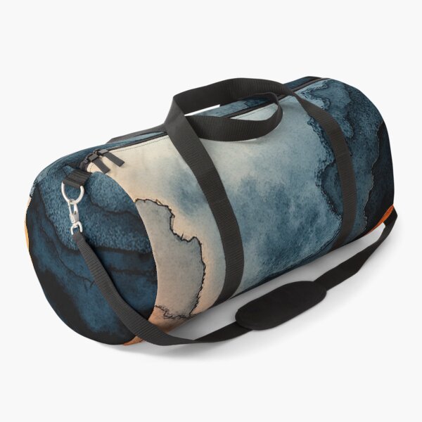 Item preview, Wave orange navy marbled abstract, alcool ink, patterns that mimic the fluidity of water or the veining found in natural stone like marble or agate designed and sold by Collagedream.