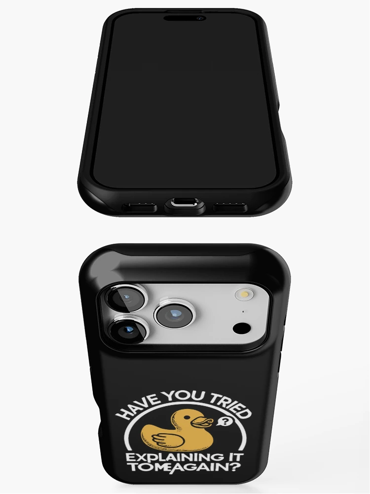 Thumbnail 3 of 4, iPhone Case, Rubberduck Debugging: Coding Humor for Programmers designed and sold by bearification.
