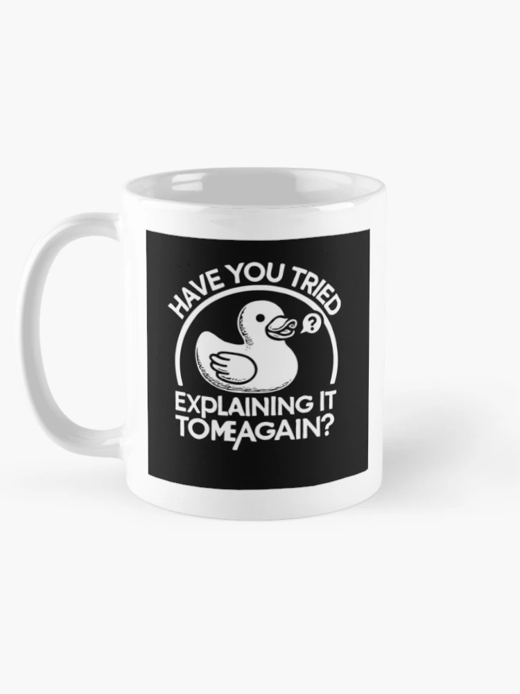 Thumbnail 5 of 6, Coffee Mug, Rubberduck Debugging: Coding Humor for Programmers designed and sold by bearification.