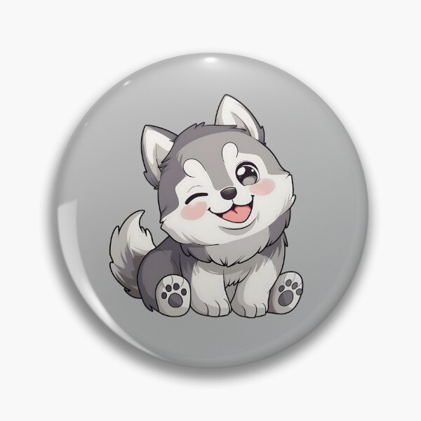 Item preview, Cute Winking Kawaii Husky designed and sold by KindlyKawaii.