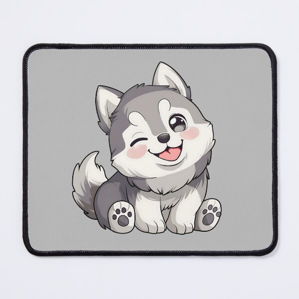 Item preview, Cute Winking Kawaii Husky designed and sold by KindlyKawaii.
