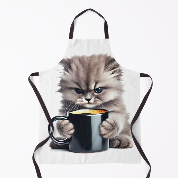 Item preview, An angry little kitten / cat with a cup of black coffee. designed and sold by Vetagio.