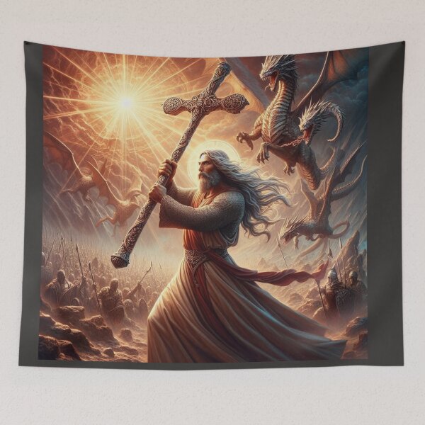 Item preview, Jesus & dragons designed and sold by BantrHub.
