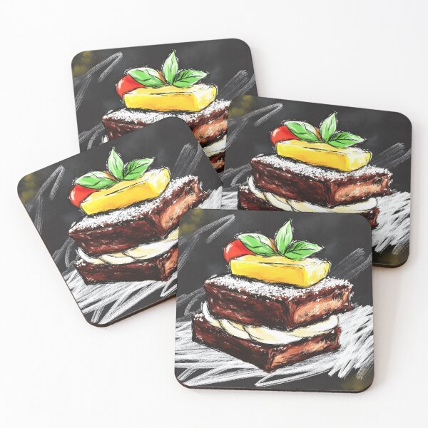 Item preview, Decadent Brownie Layers - Chocolate Dessert with Cream, Fruit, and Cherry Elegance designed and sold by OlfactoART Studio.