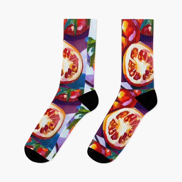 Item preview, Abstract Digital AI Art of Vibrant Tomatoes with Sliced Detail Fresh Green Leaves and Sunlit Shadows designed and sold by OlfactoART Studio.