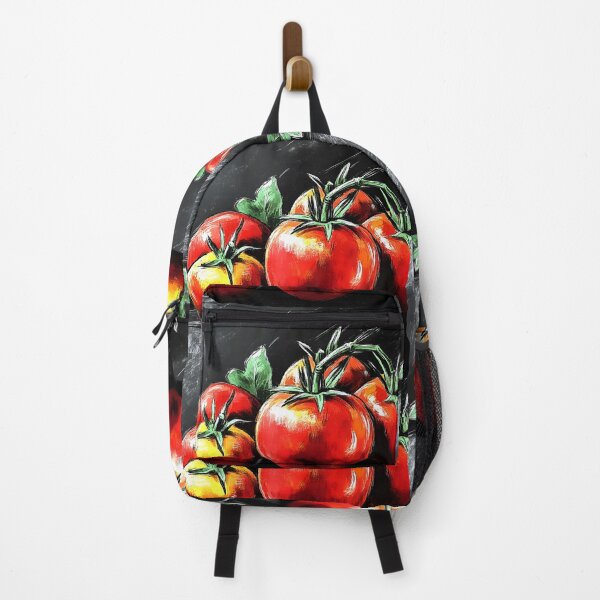 Item preview, Bright Red Tomatoes with Green Leaves Dynamic Contrast Against a Shadowy Background designed and sold by OlfactoART Studio.